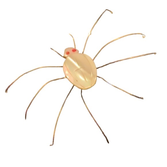 Antique Unique Victorian 10K Gold with Carved Mother of Pearl Spider Brooch - Picture 2 of 7